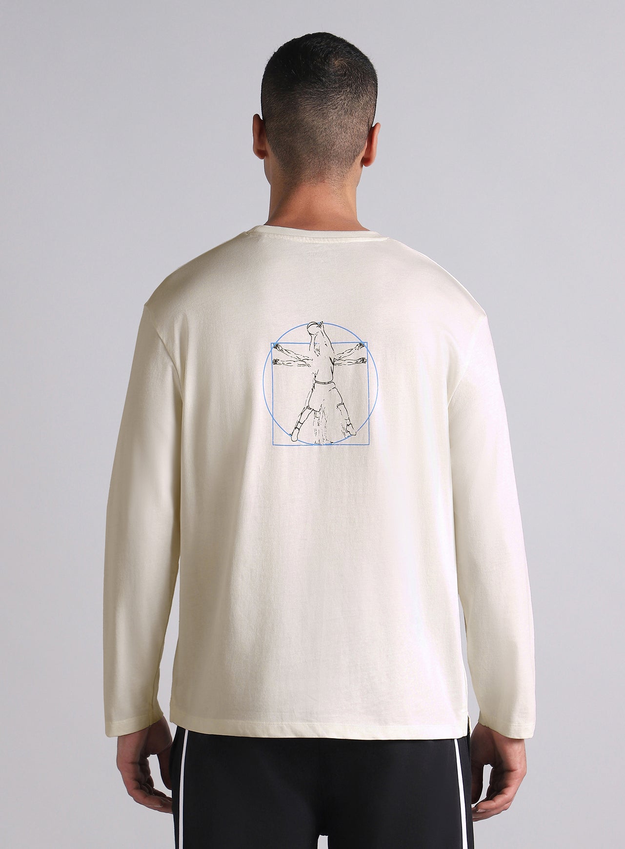 Men's Off-White V-man Relaxed Fit Full Sleeve T-shirt