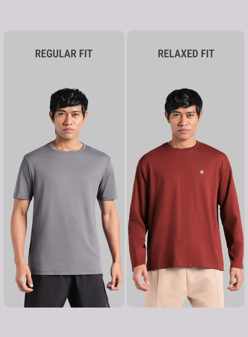Men's Maroon V-man Relaxed Fit Full Sleeve T-shirt