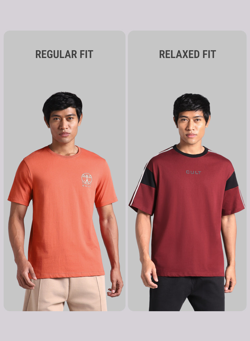 Men's Maroon Colorblock Panel T-shirt