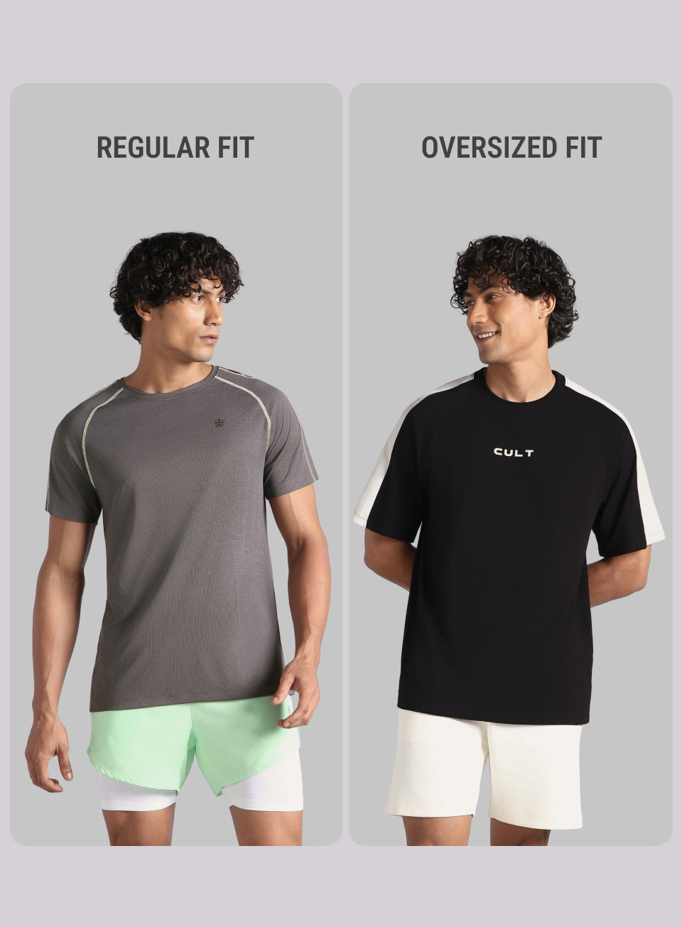 Men's Black V-Man Motion Panel Oversized Fit T-shirt