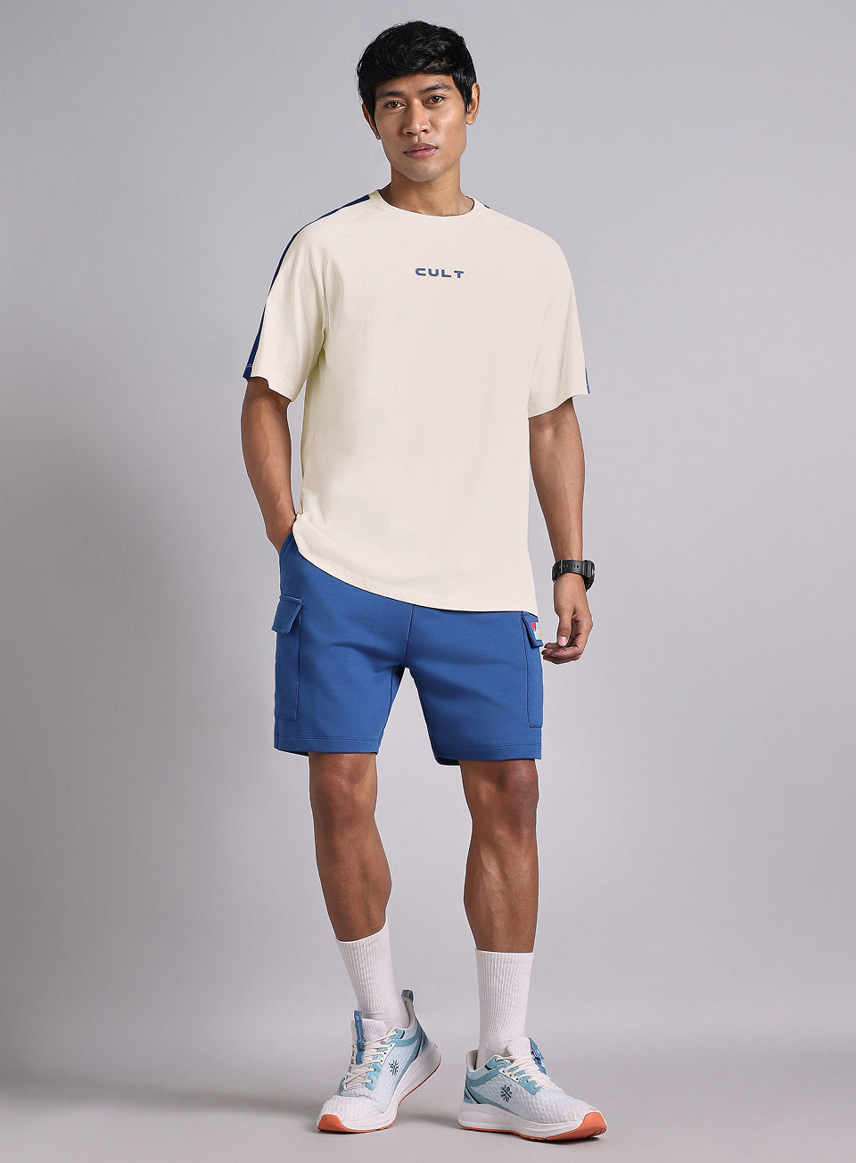 Men's Off white V-man Motion panel Oversized fit T-shirt
