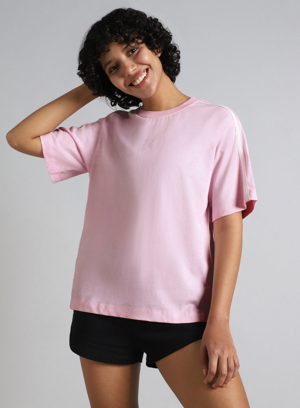 Women's Pink Cult Logomania Print Relaxed Fit T-shirt