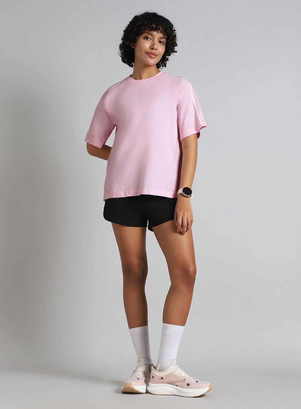 Women's Pink Cult Logomania Print Relaxed Fit T-shirt