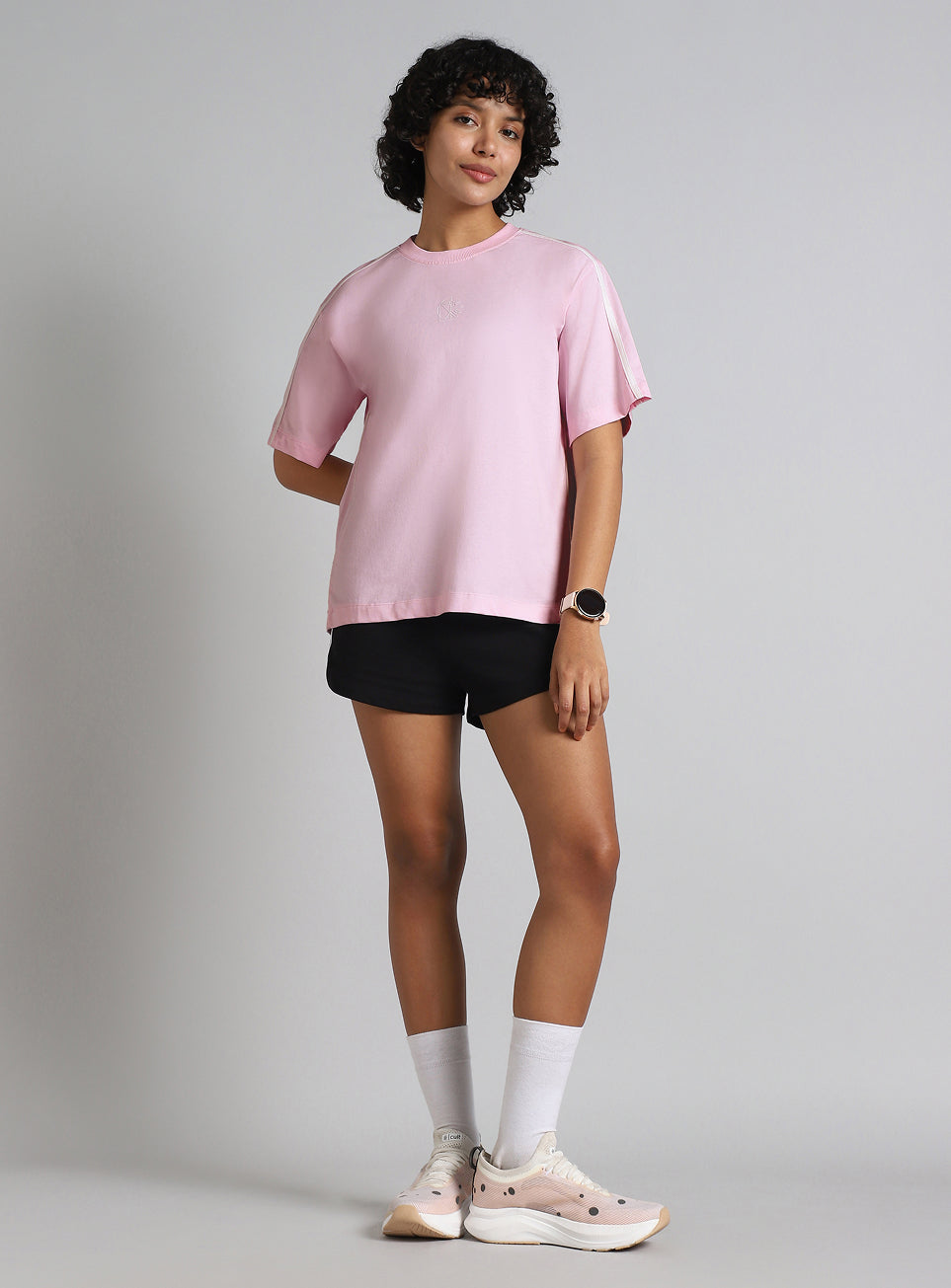 Women's Pink Cult Logomania Print Relaxed Fit T-shirt
