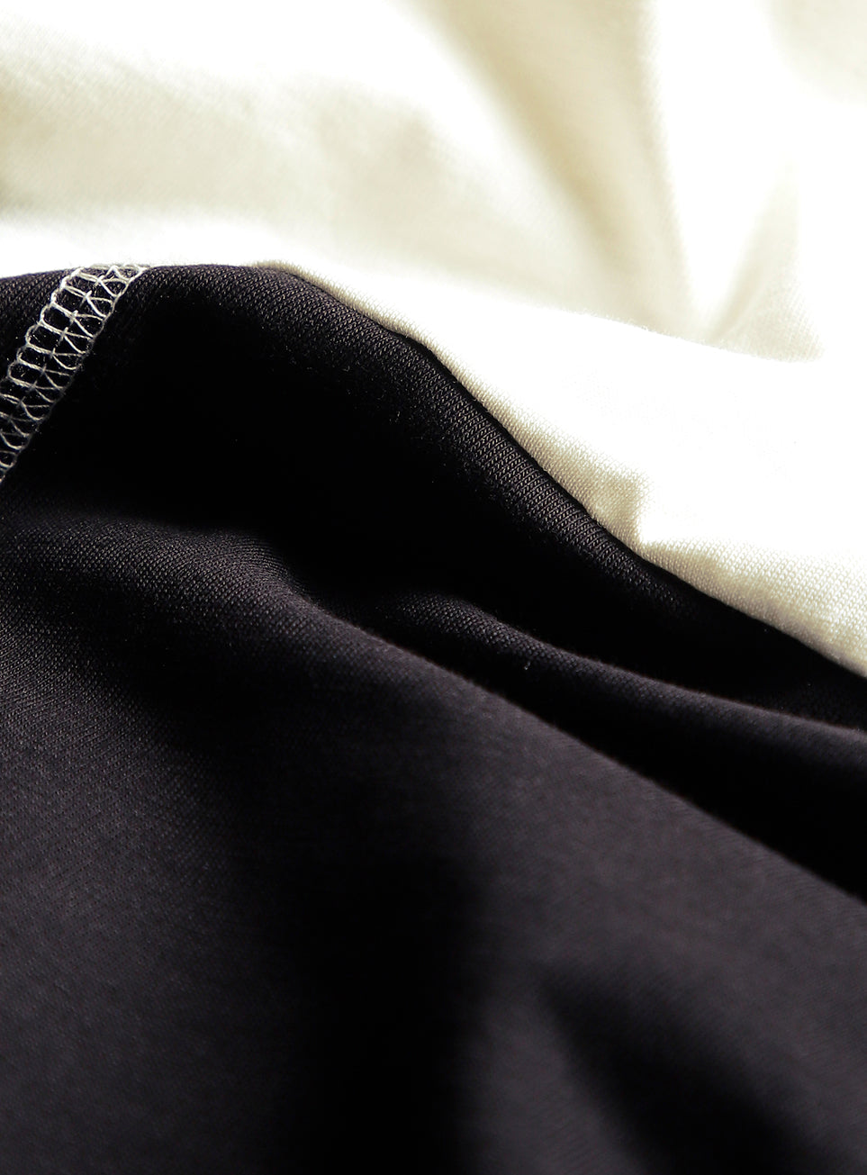 Women's Black Colourblocked Boxy Fit T-shirt