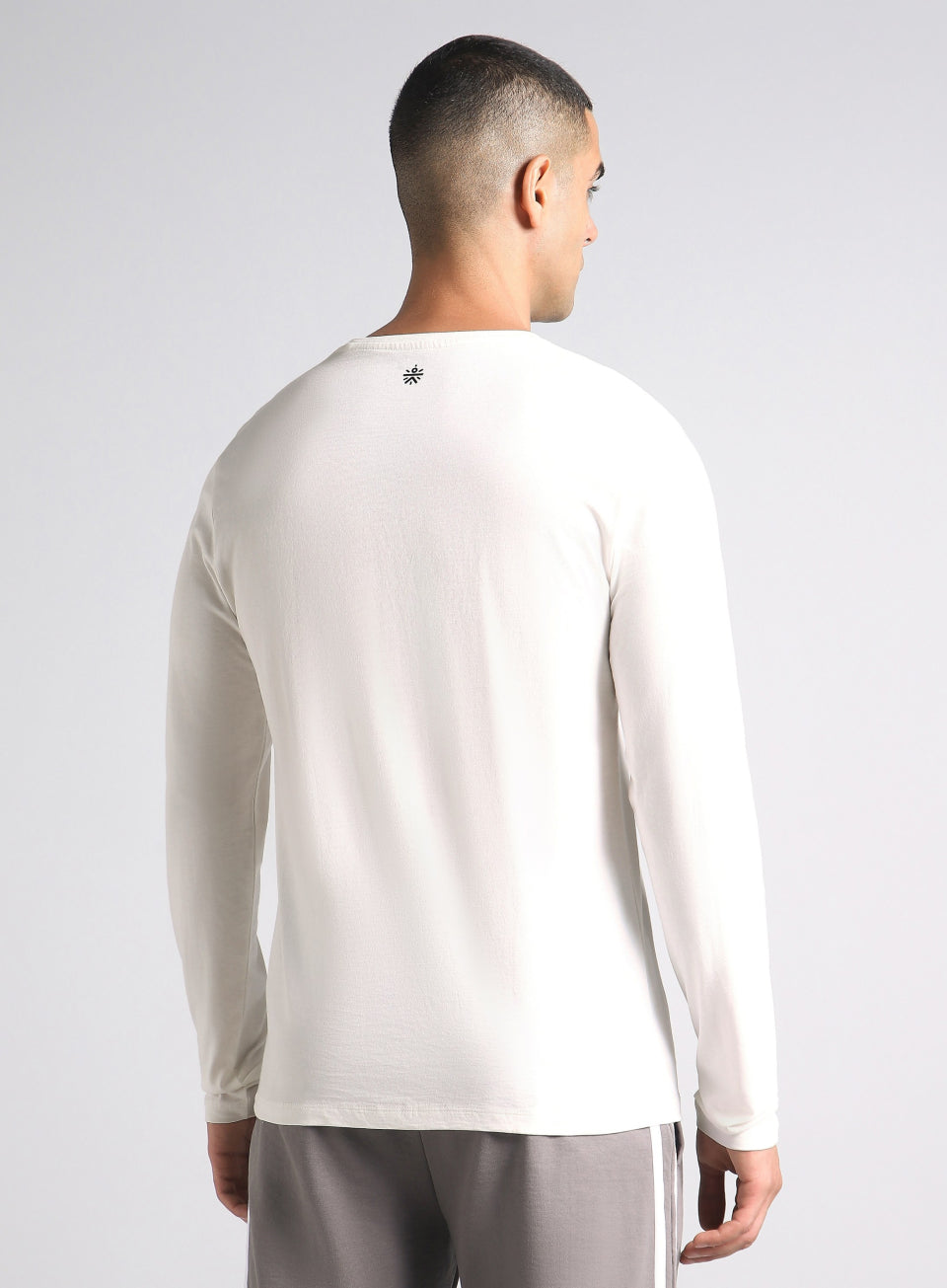 Men's White Courtside Print Full Sleeve T-shirt