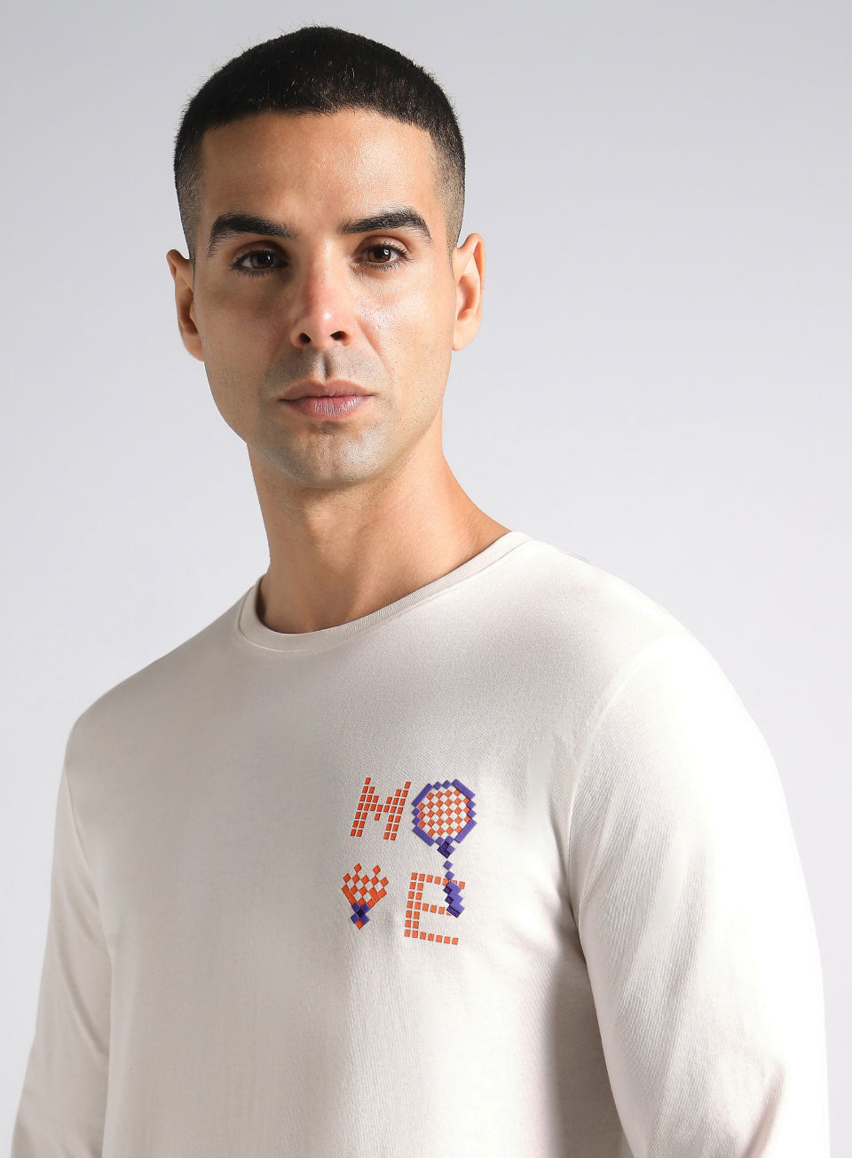 Men's White Courtside Print Full Sleeve T-shirt