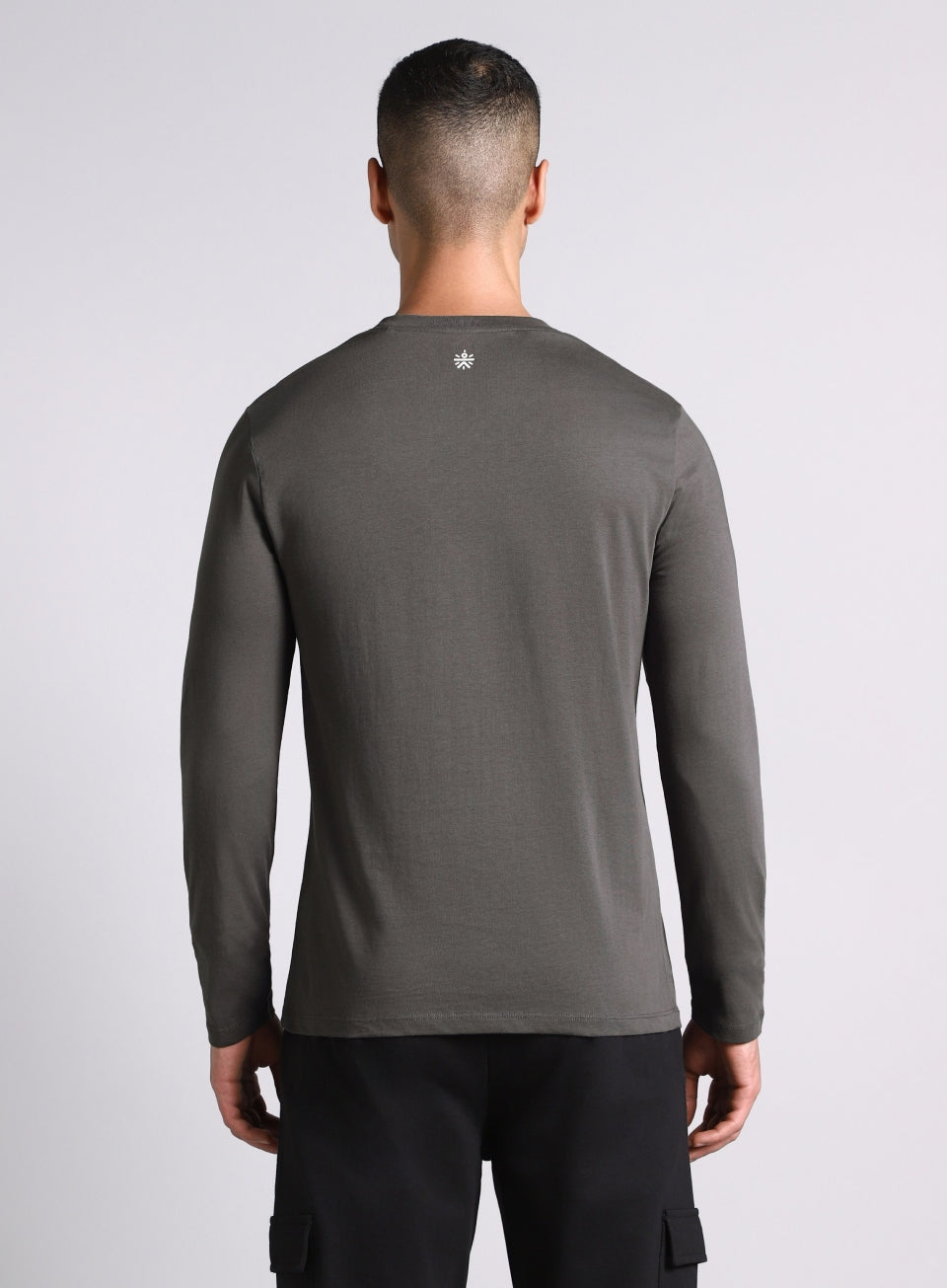 Men's Grey Courtside Print Full Sleeve T-shirt