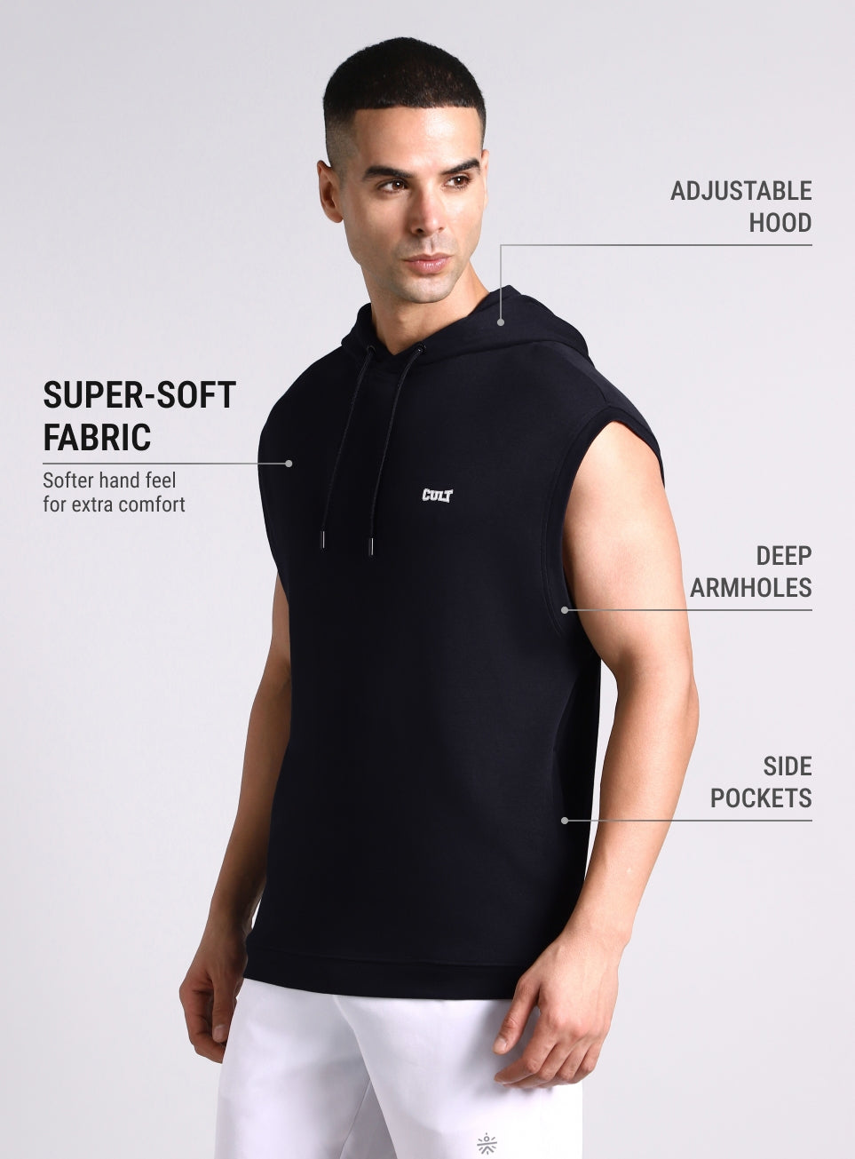Men's Black Fight Combat Hoodie Tank