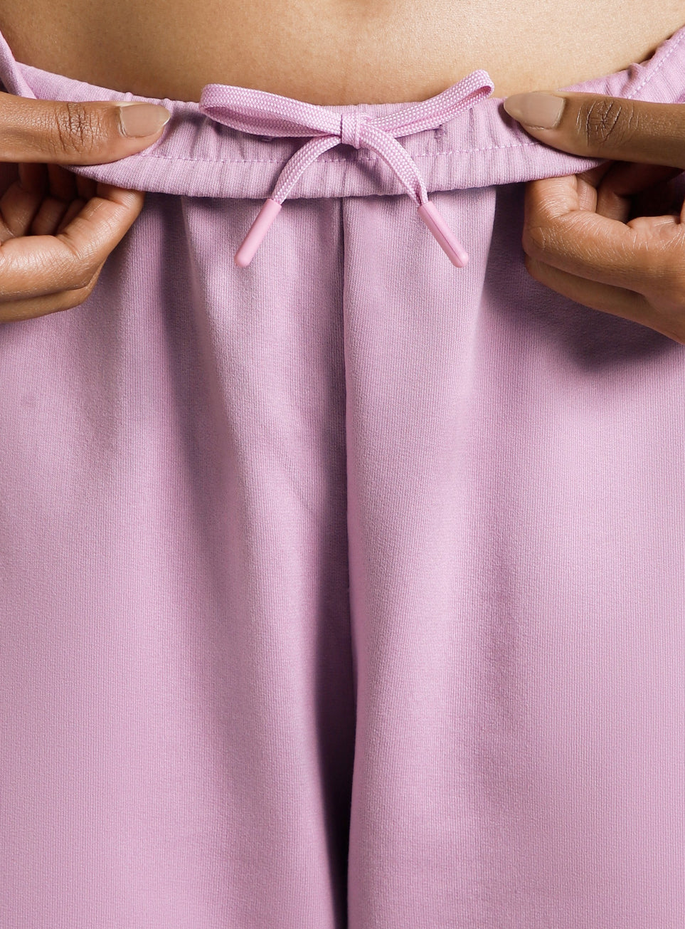Women's Pink Contrast Edge Straight Fit Trackpants