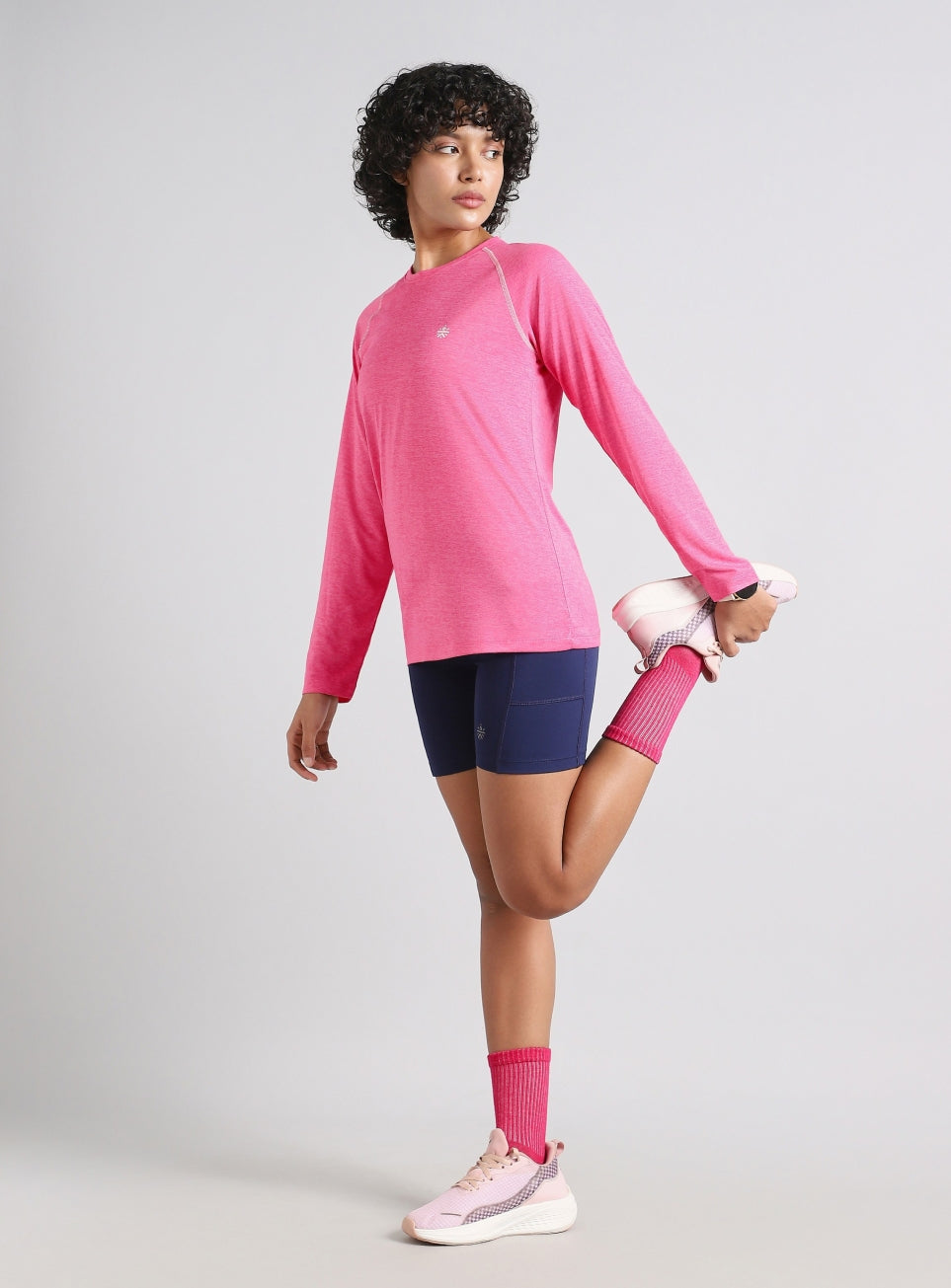 Women's Pink Active Day COMFORtech Full Sleeve T-shirt