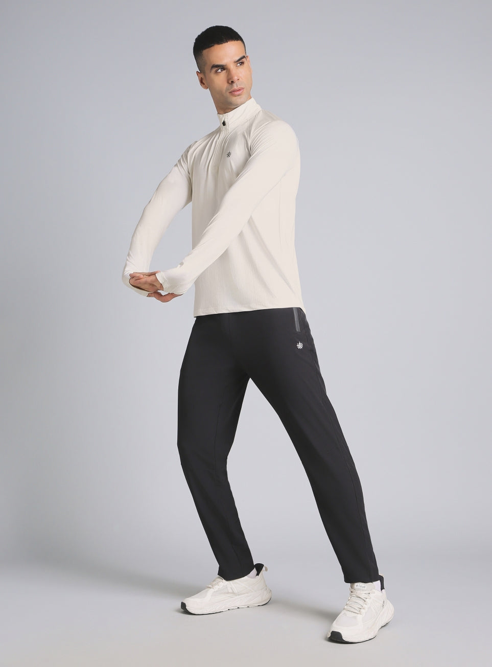 Men's Off White HIIT Training Form Full Sleeve T-shirt