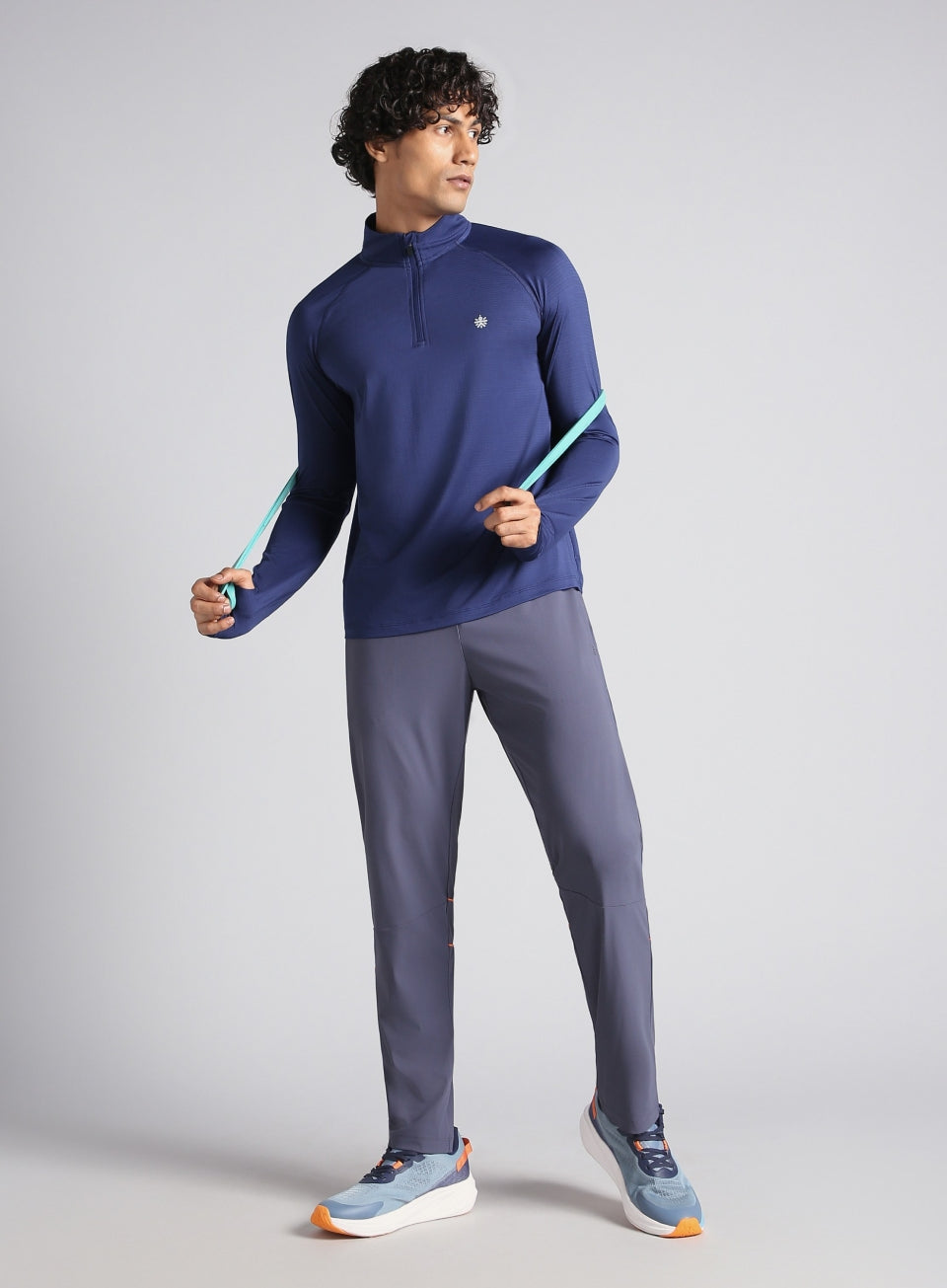 Men's Navy HIIT Training Form Full Sleeve T-shirt