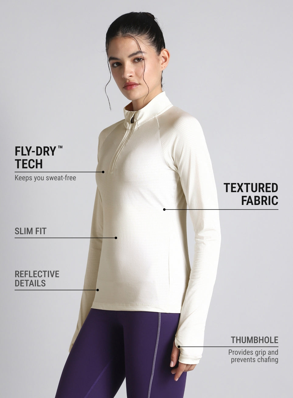 Women's Off-White After Dark Full Sleeve Running T-shirt