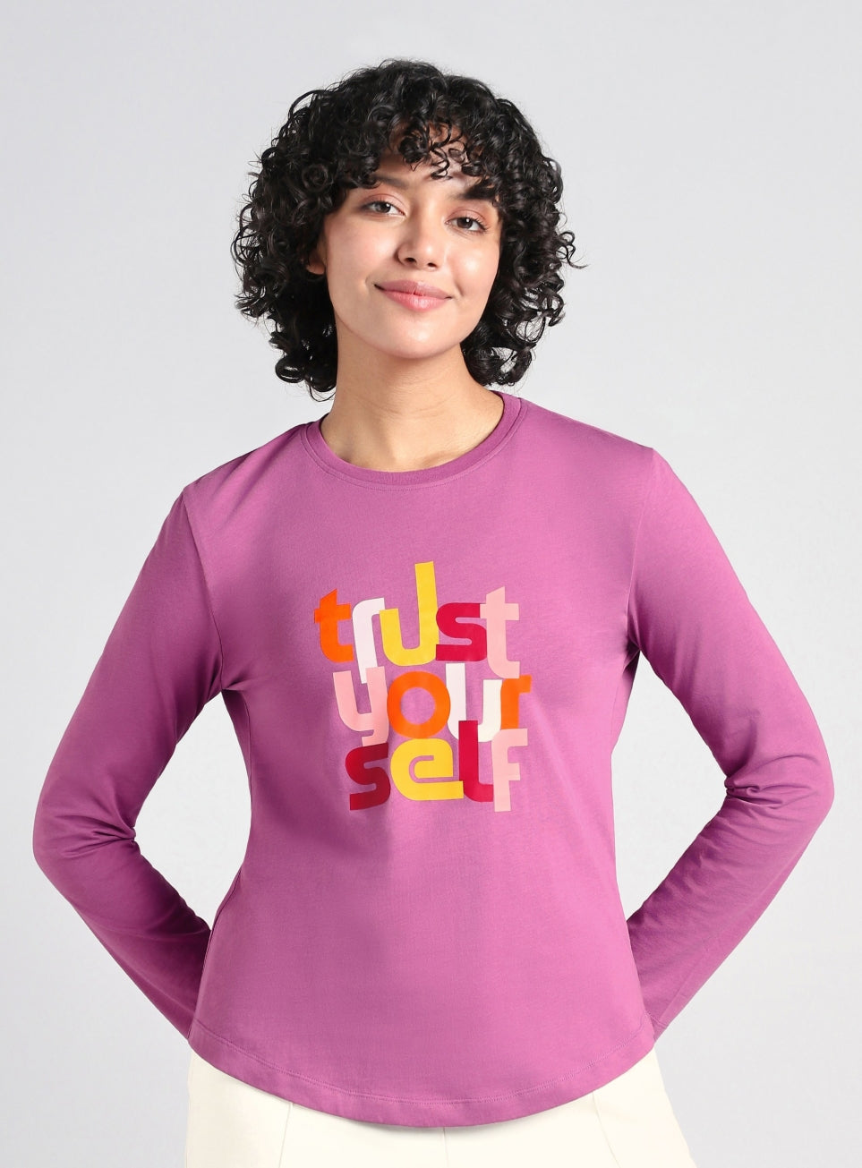 Women's Pink Trust Yourself Graphic T-shirt