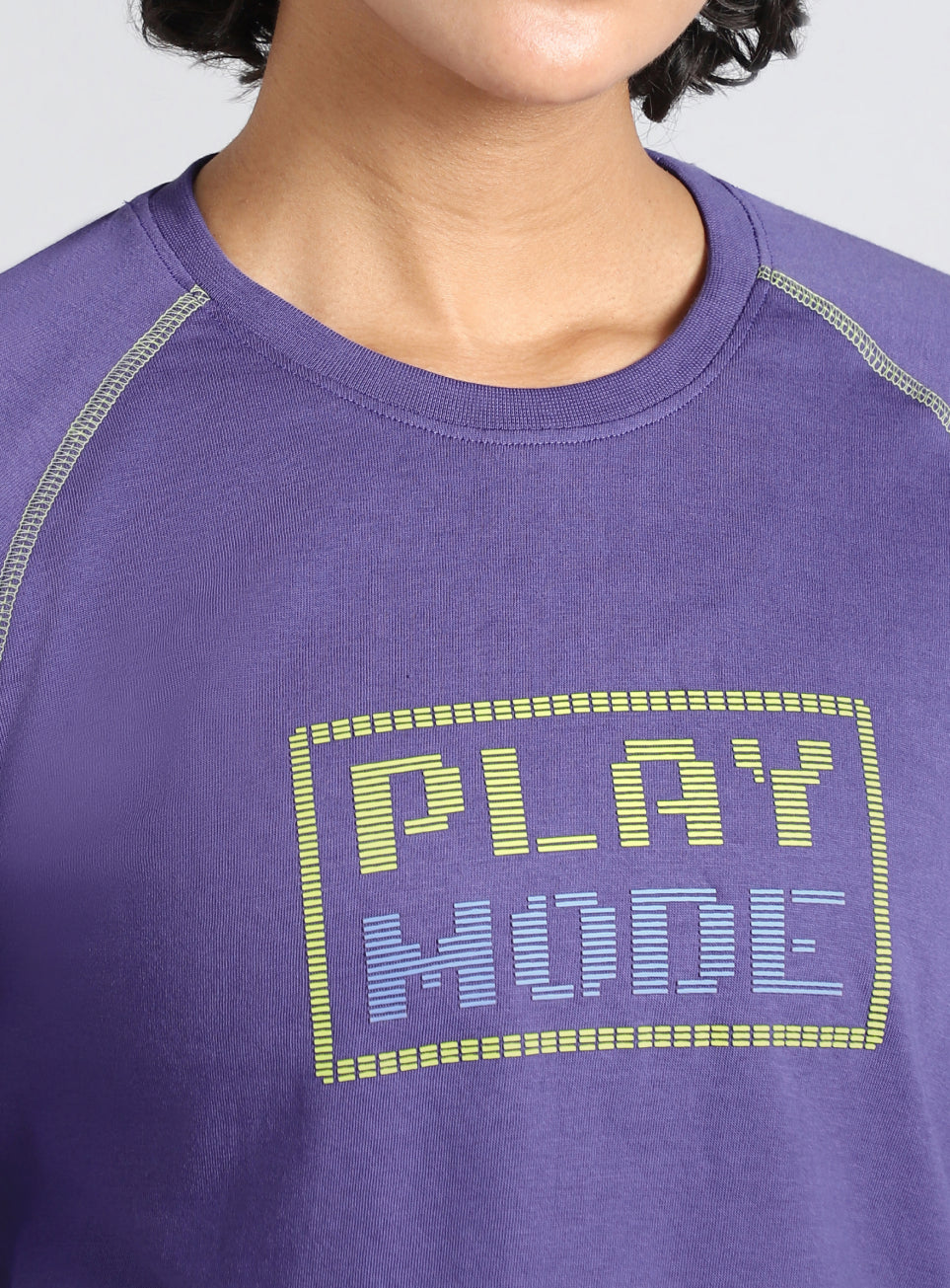 Women's Blue Play Mode Full Sleeve T-shirt