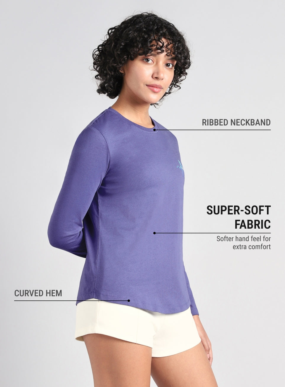 Women's Blue Rhythm and Move Print Fullsleeve T-shirt