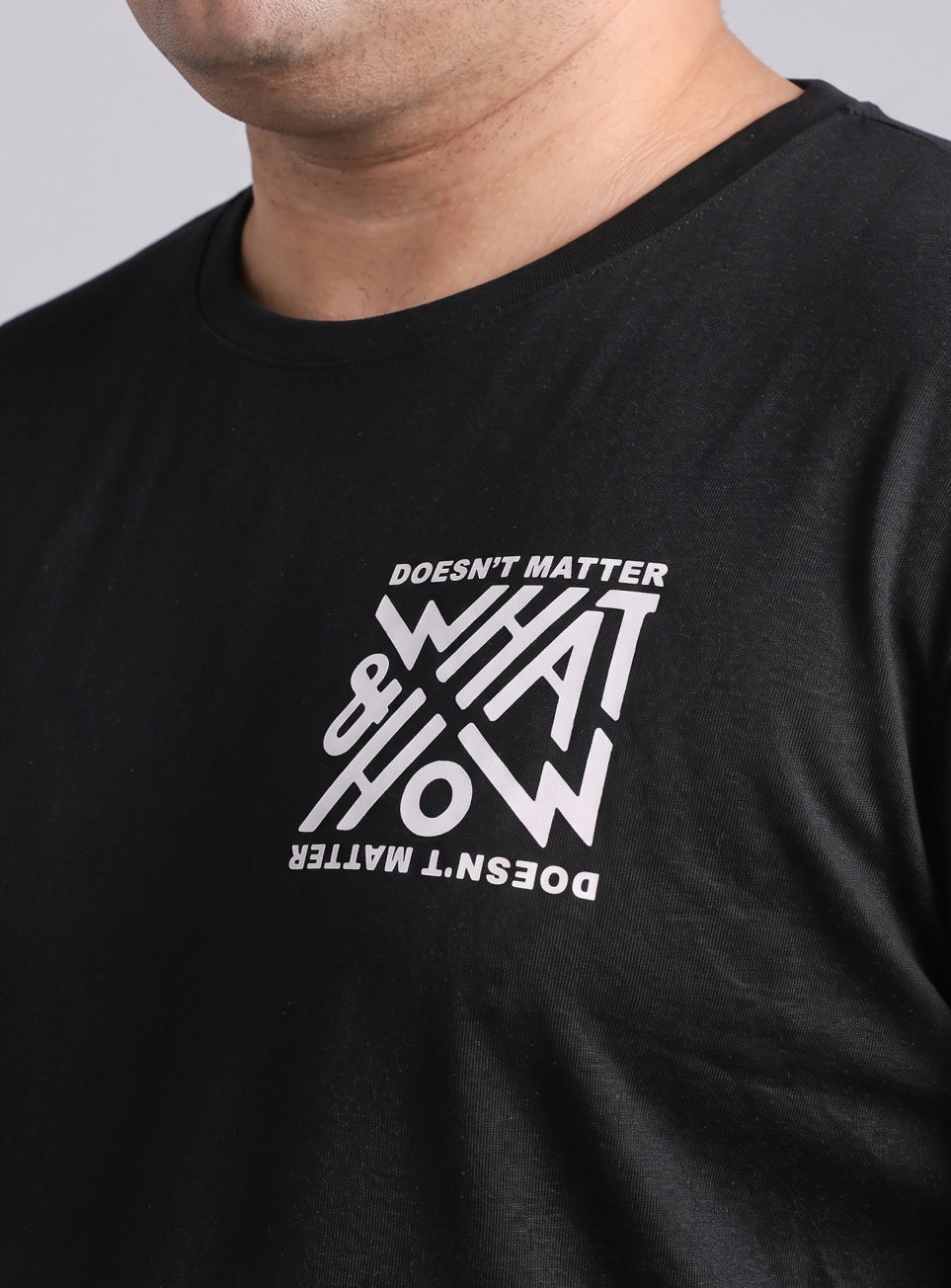 Men's Black Cult Graphic Full Sleeve Plus Size T-shirt