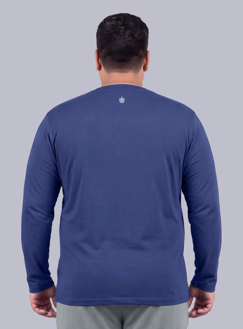 Men's Blue Cult Graphic Full Sleeve Plus Size T-shirt