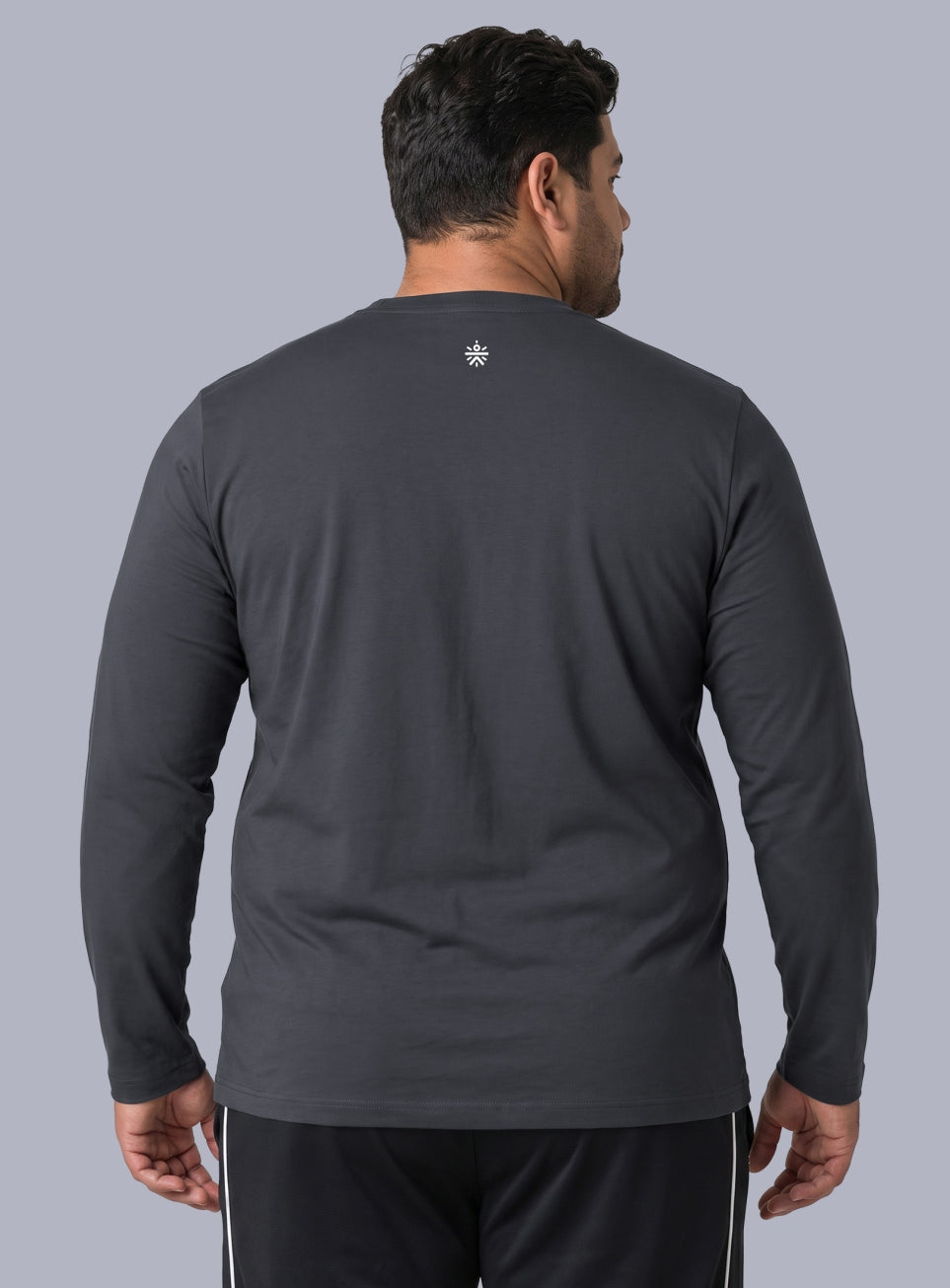 Men's Grey Move print Full sleeve Plus size T-shirt