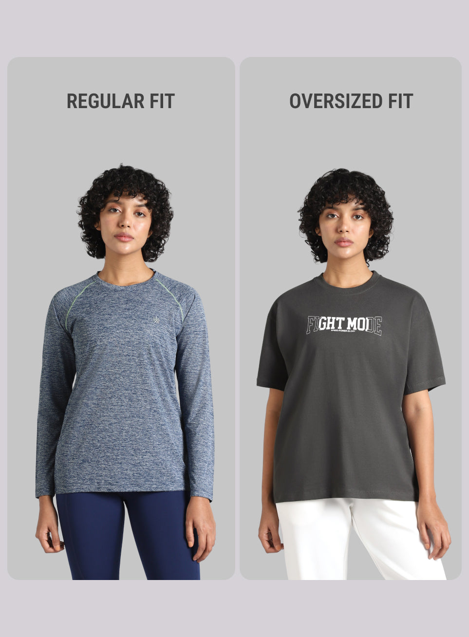 Women's Grey Fight Mode Combat Training Oversized T-shirt