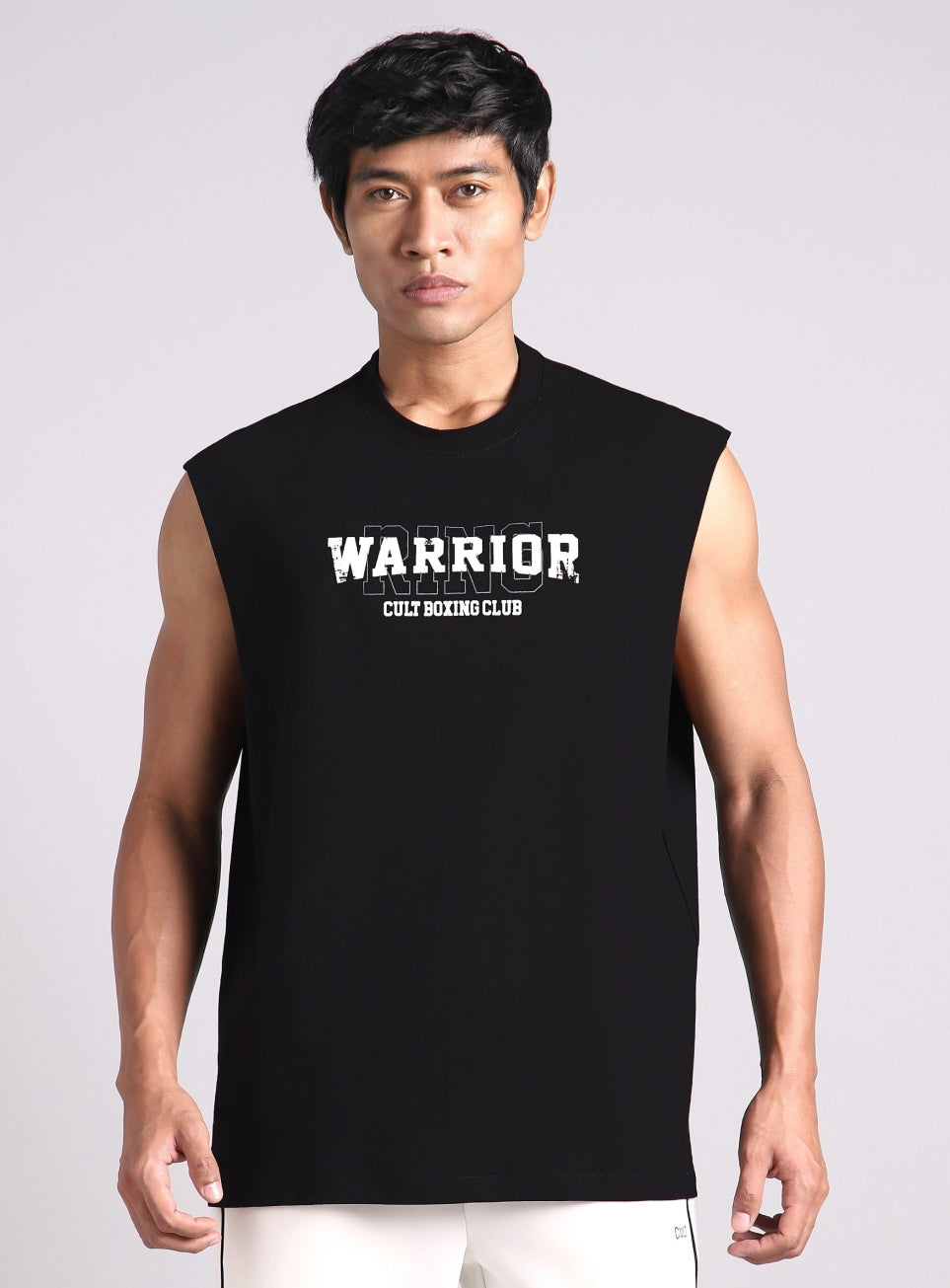 Men's Black Ring Warrior Boxing Relaxed Fit Tank