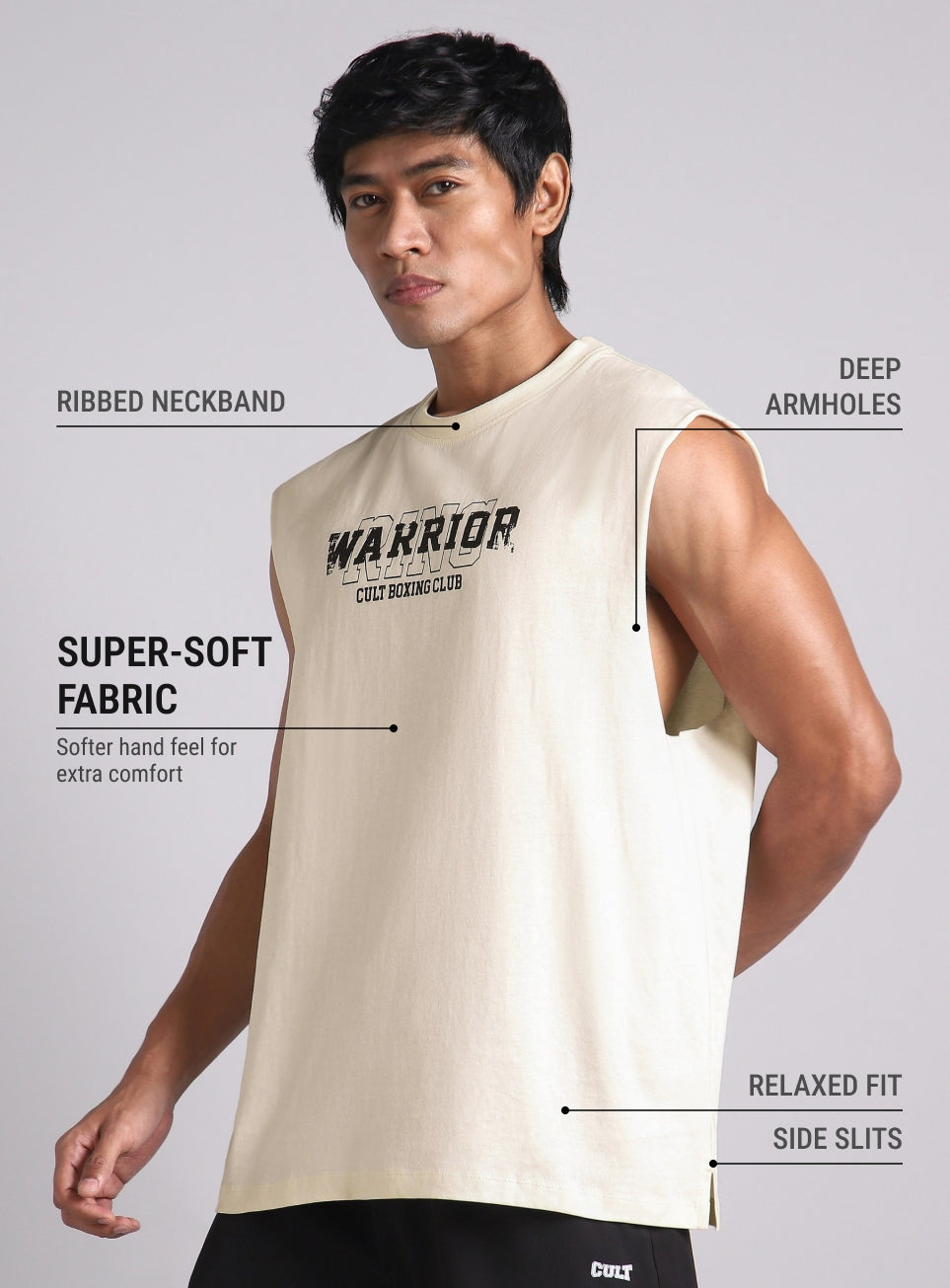 Men's White Ring Warrior Boxing Relaxed Fit Tank