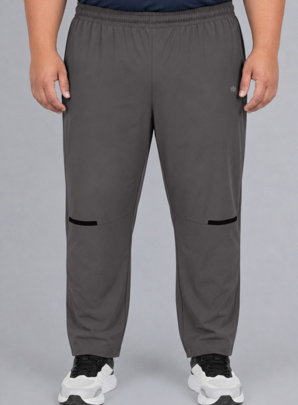Men's Grey High Impact Plus Size Running Trackpants
