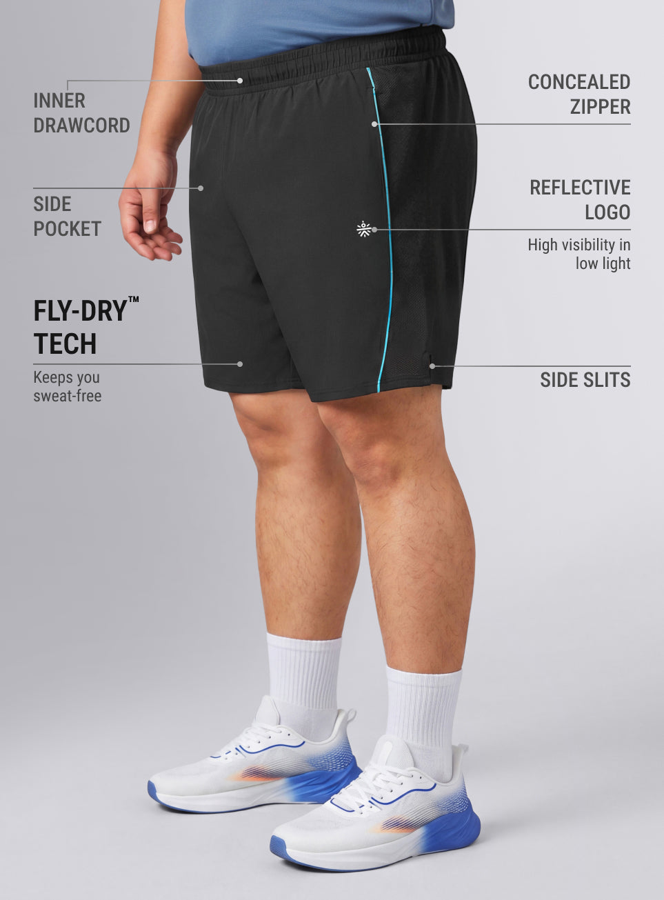 Men's Men's Grey Air Flex Training Plus Size Shorts
