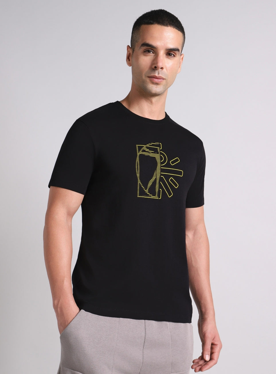 Men's Black V-Man Cult Graphic T-shirt