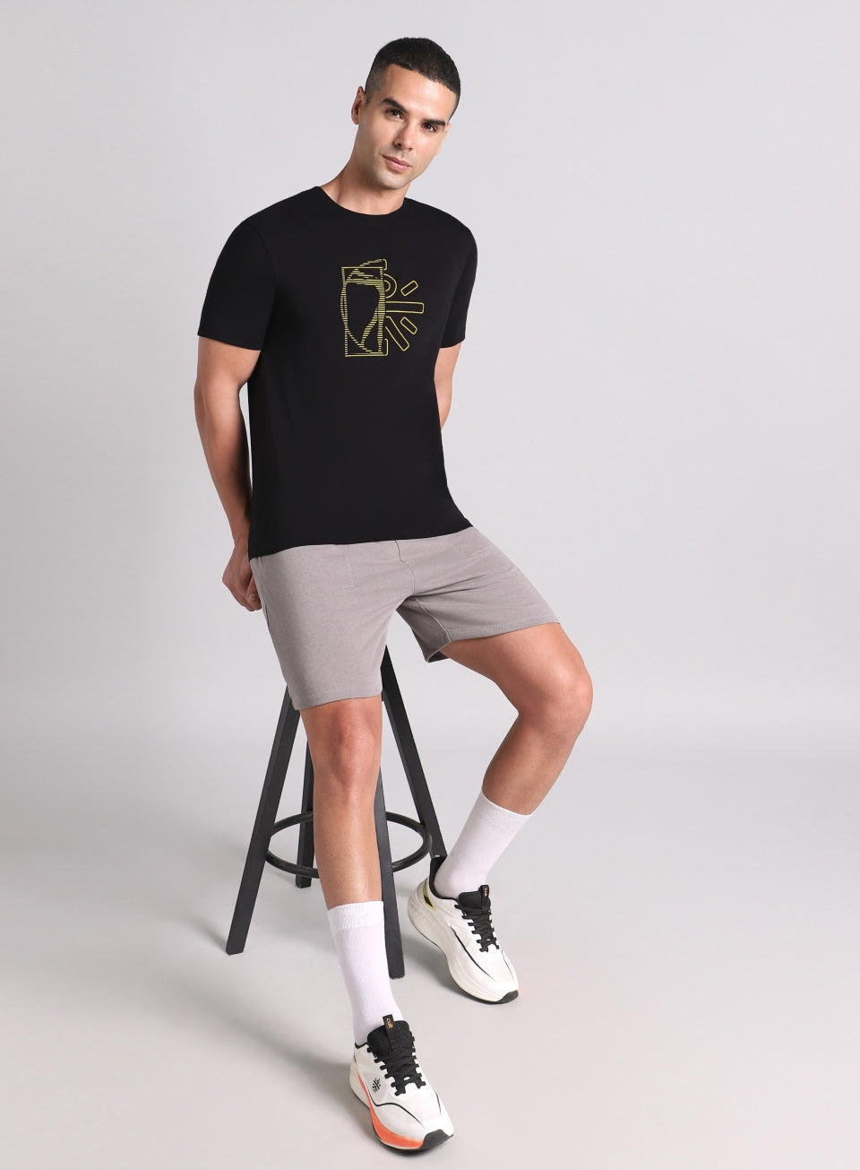 Men's Black V-Man Cult Graphic T-shirt