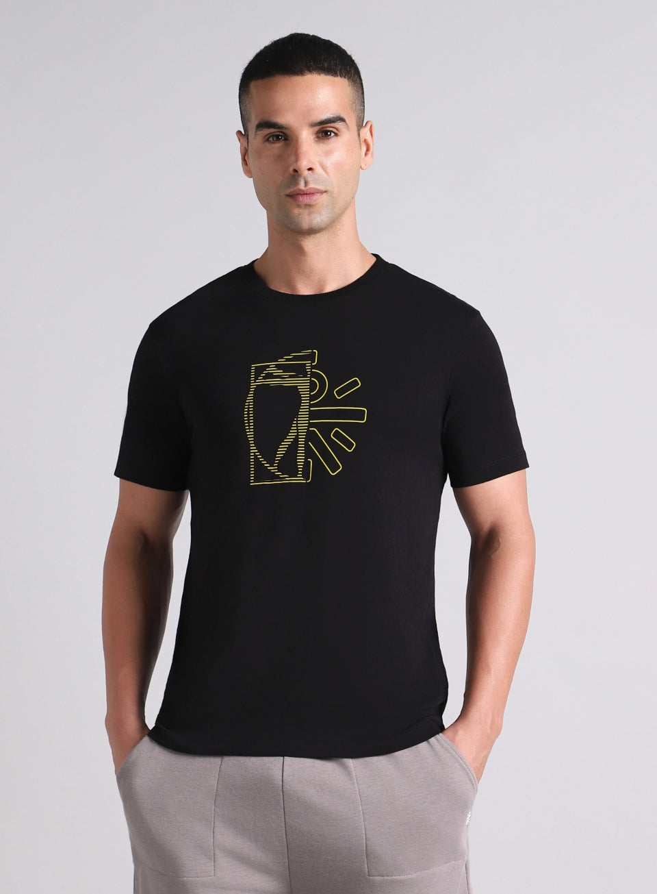 Men's Black V-Man Cult Graphic T-shirt