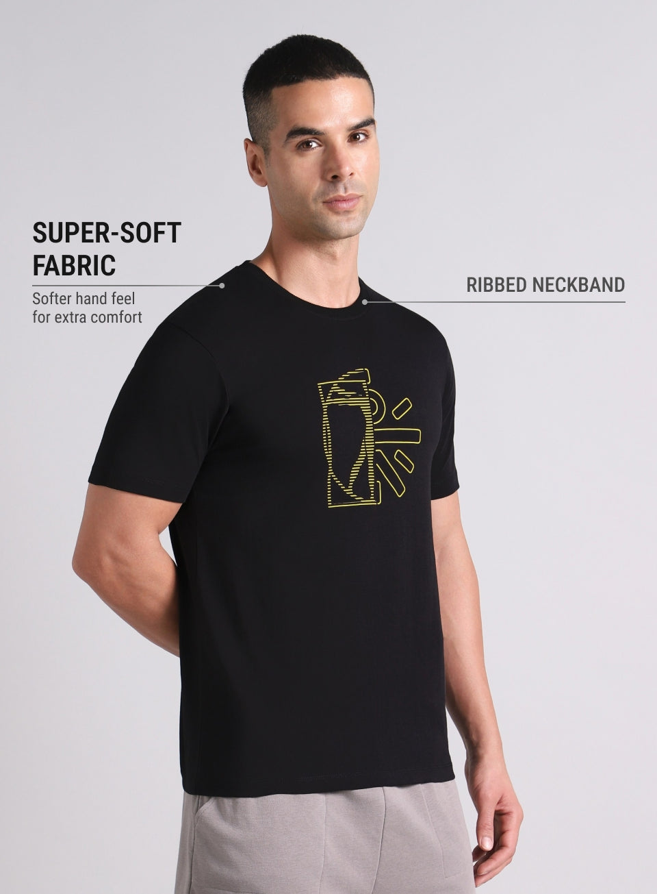 Men's Black V-Man Cult Graphic T-shirt