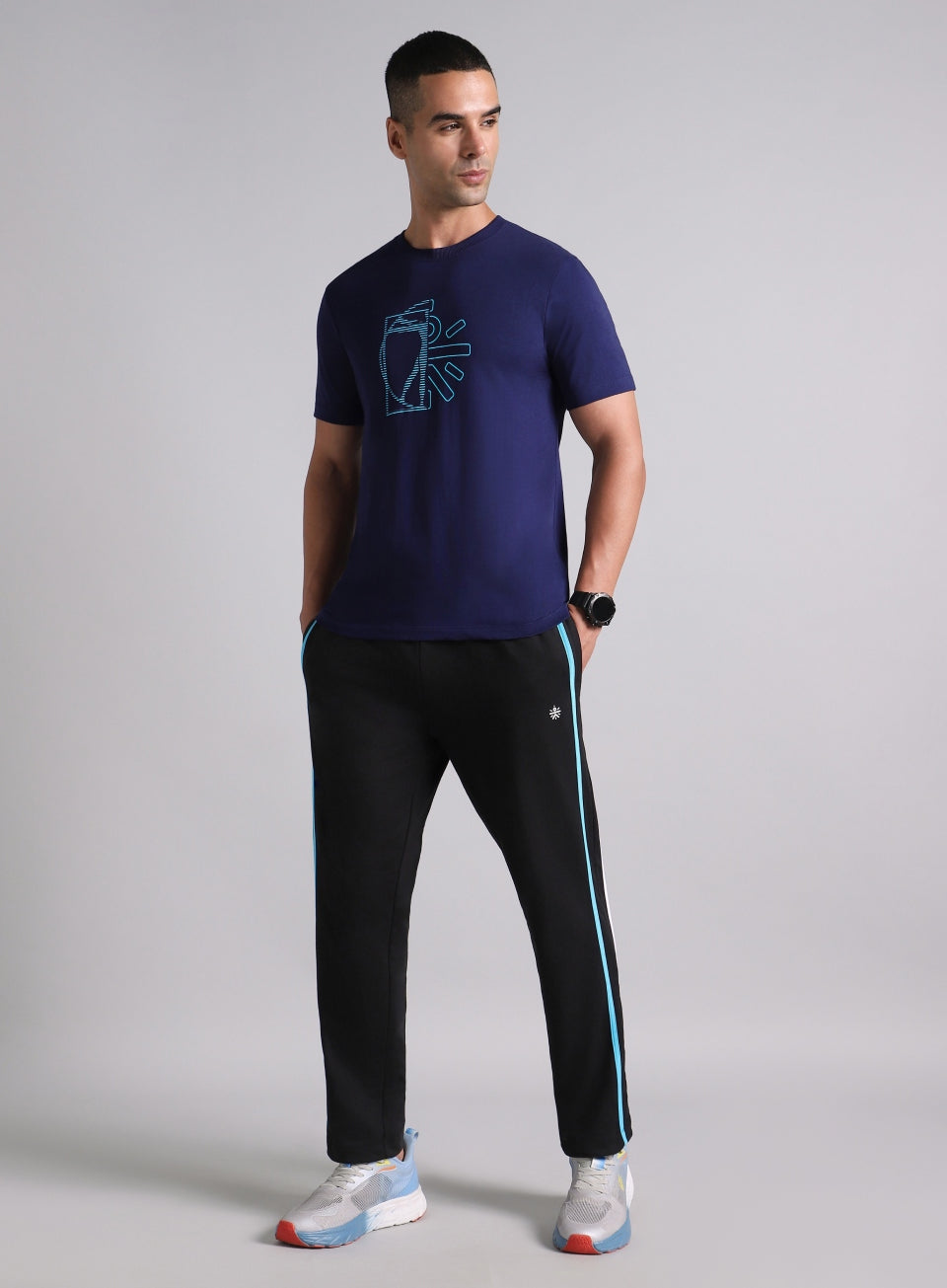 Men's Blue V-Man Cult Graphic T-shirt