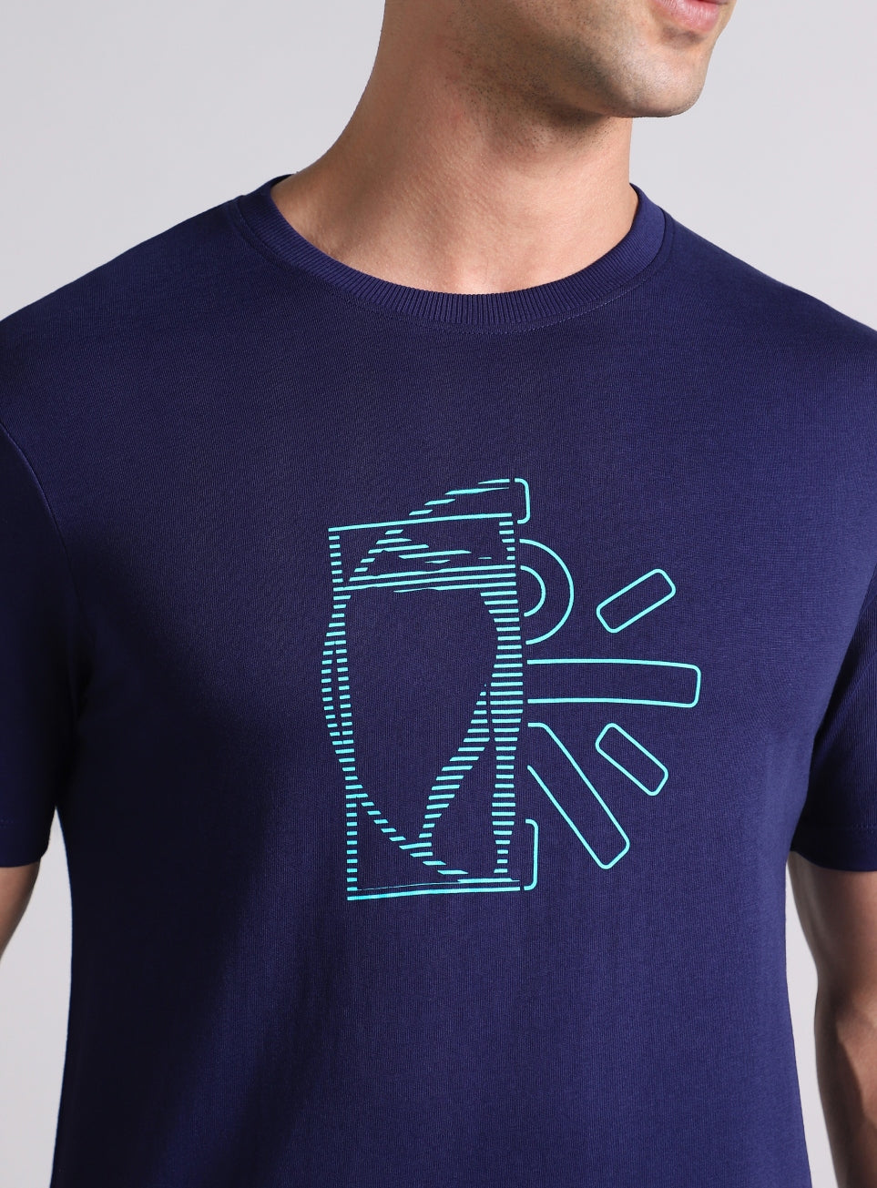 Men's Blue V-Man Cult Graphic T-shirt