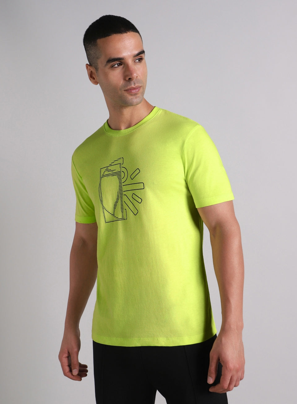 Men's Lime V-Man Cult Graphic T-shirt