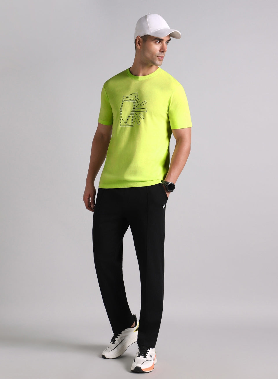 Men's Lime V-Man Cult Graphic T-shirt