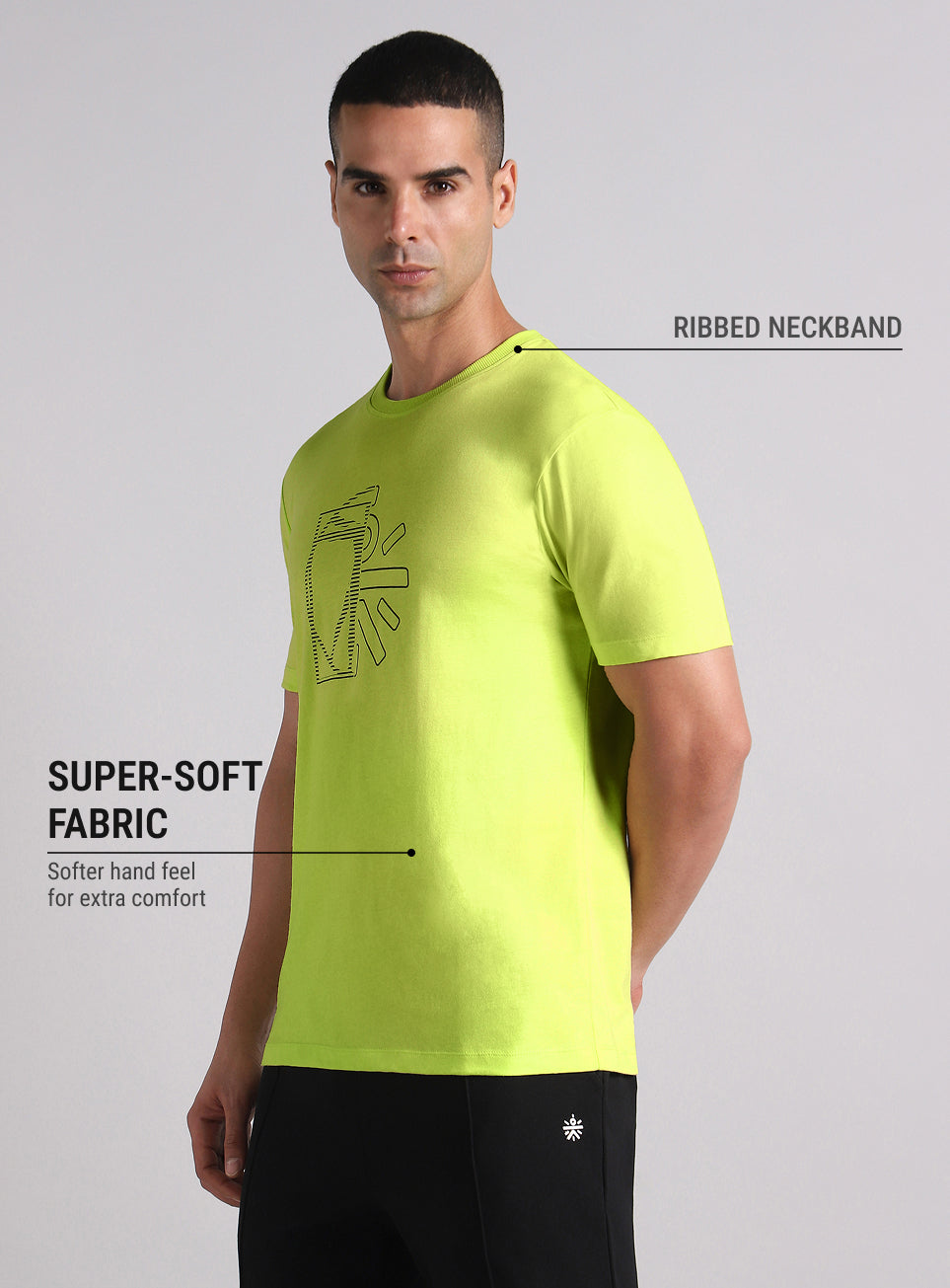 Men's Lime V-Man Cult Graphic T-shirt