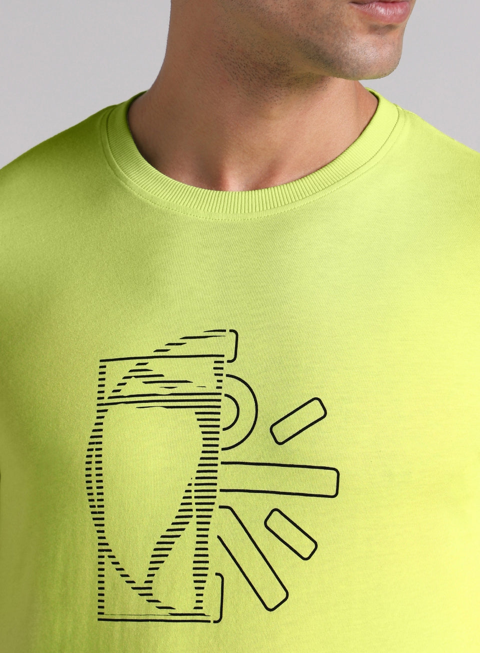 Men's Lime V-Man Cult Graphic T-shirt