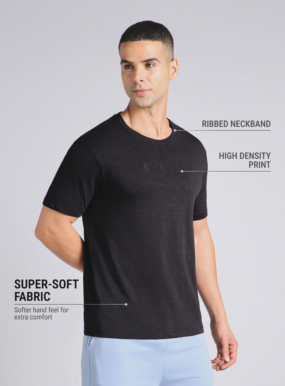Men's Black Cult Printed All-Day Play T-shirt