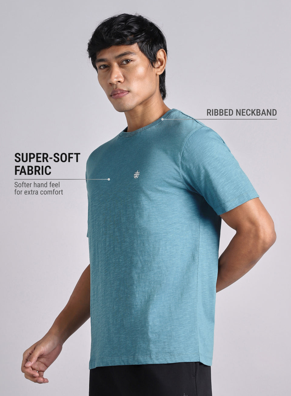 Men's Teal Logo Mania Back Print Tshirt
