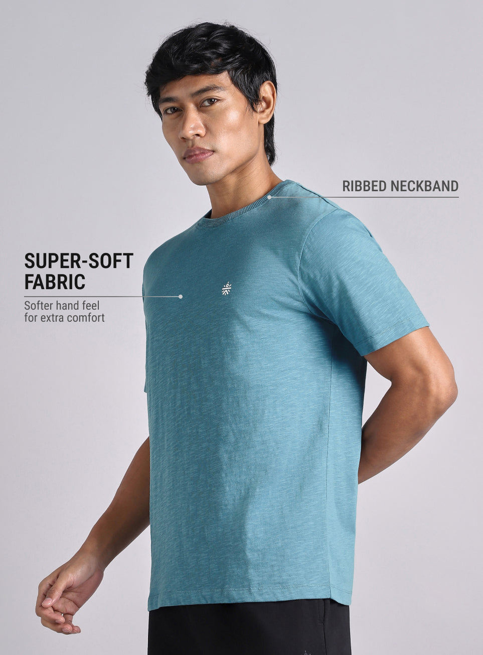 Men's Teal Logo Mania Back Print Tshirt
