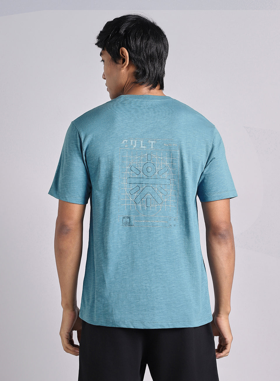 Men's Teal Logo Mania Back Print Tshirt