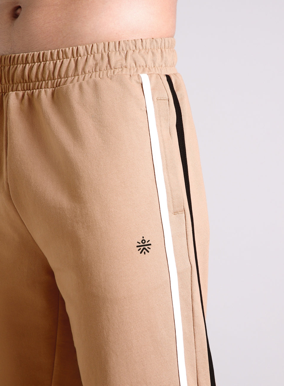 Men's Beige Contrast Playday Trackpants