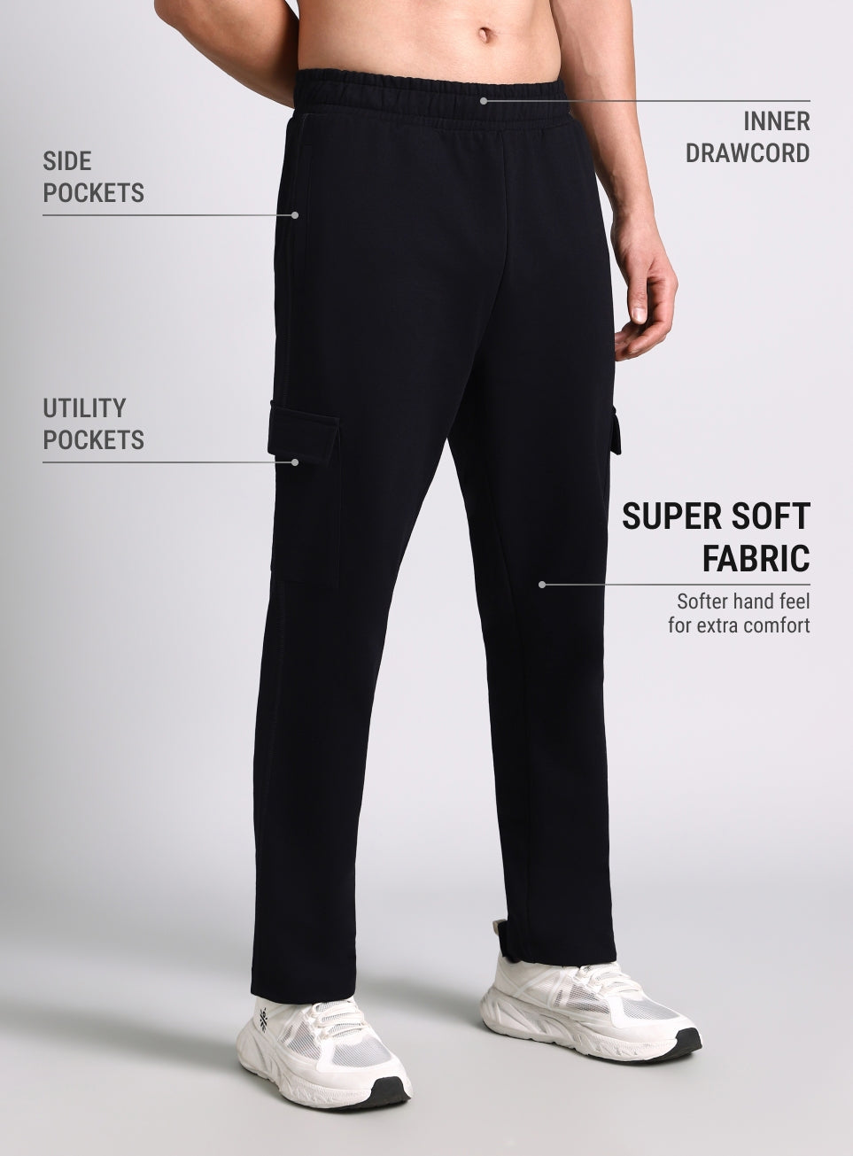 Men's Black Play In-Out Trackpants