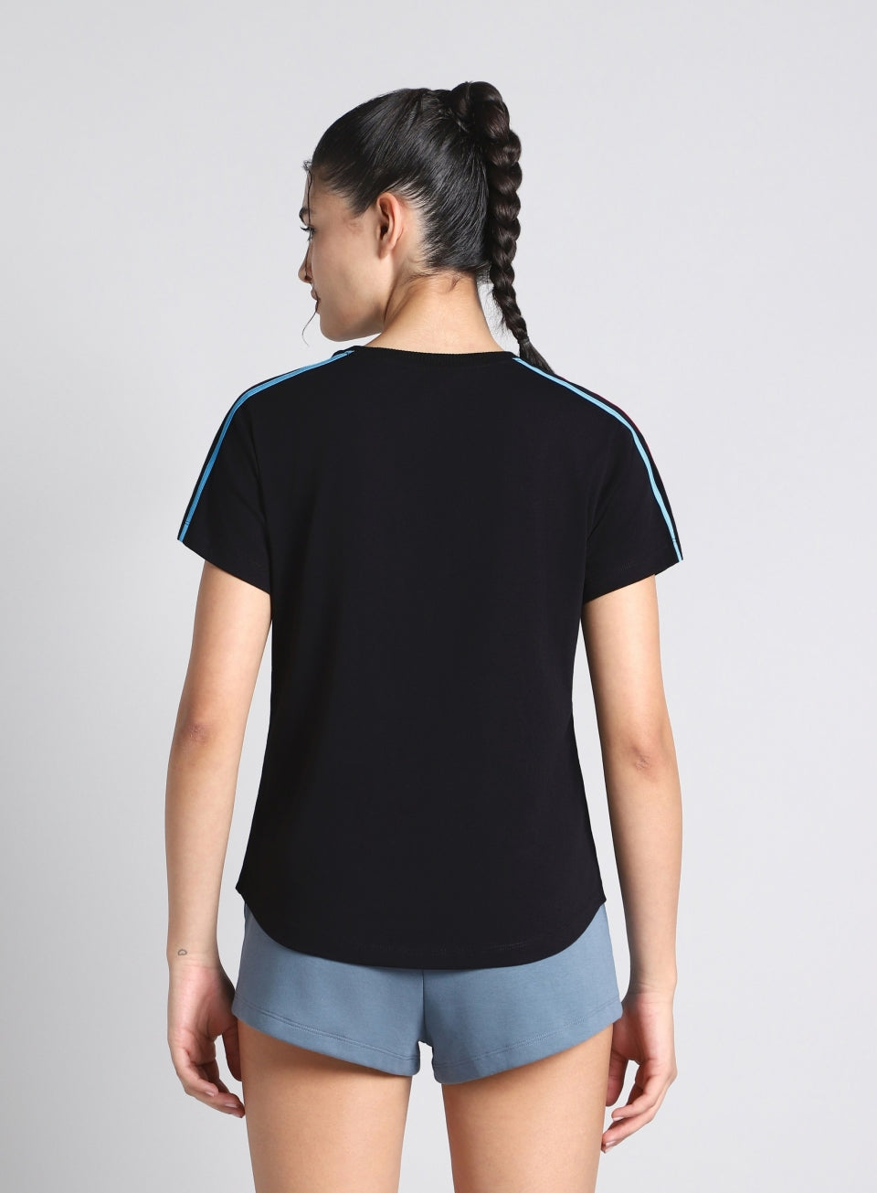Women's Black Sporty T-shirt