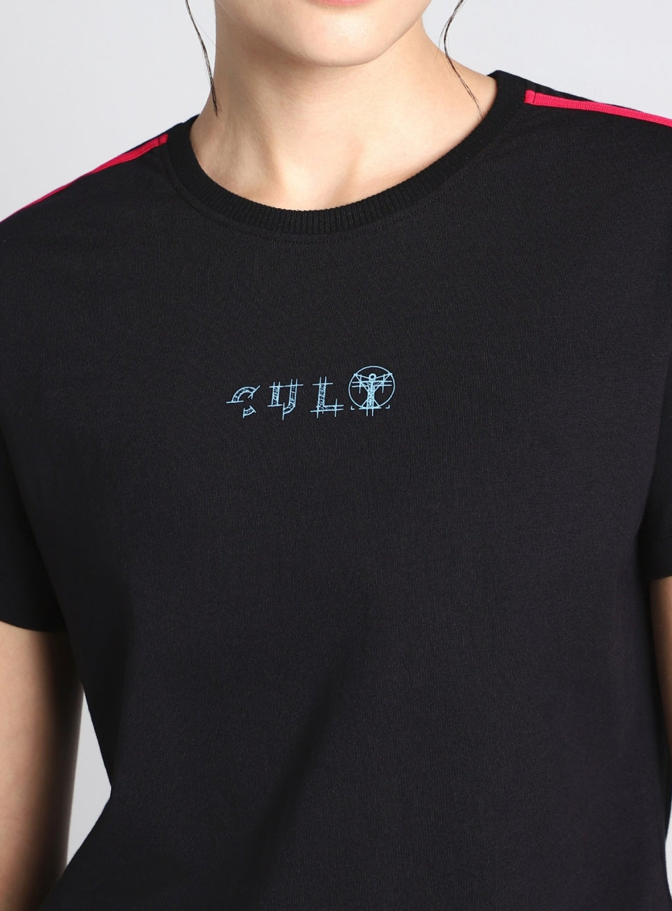 Women's Black Sporty T-shirt