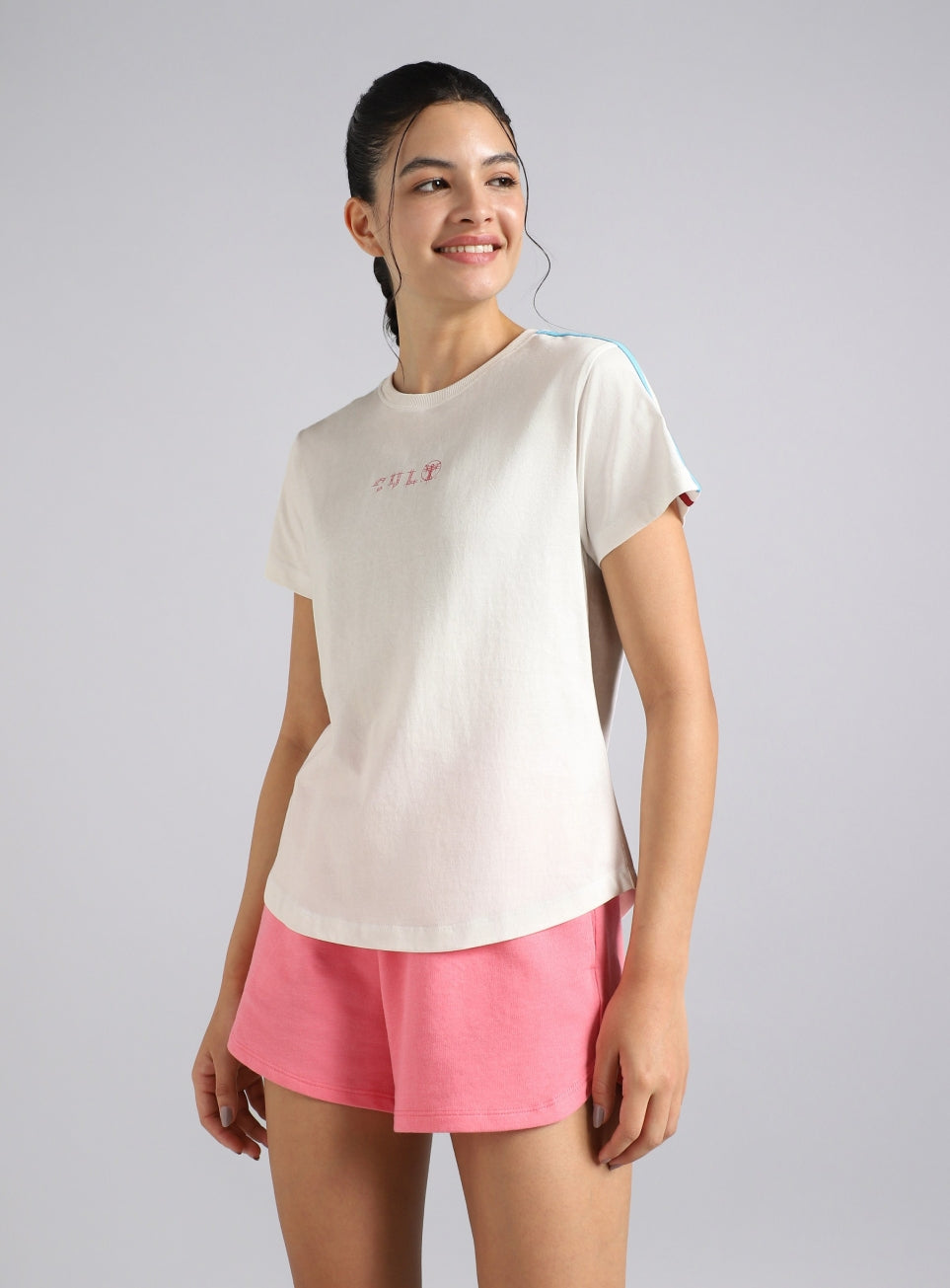 Women's White Sporty T-shirt