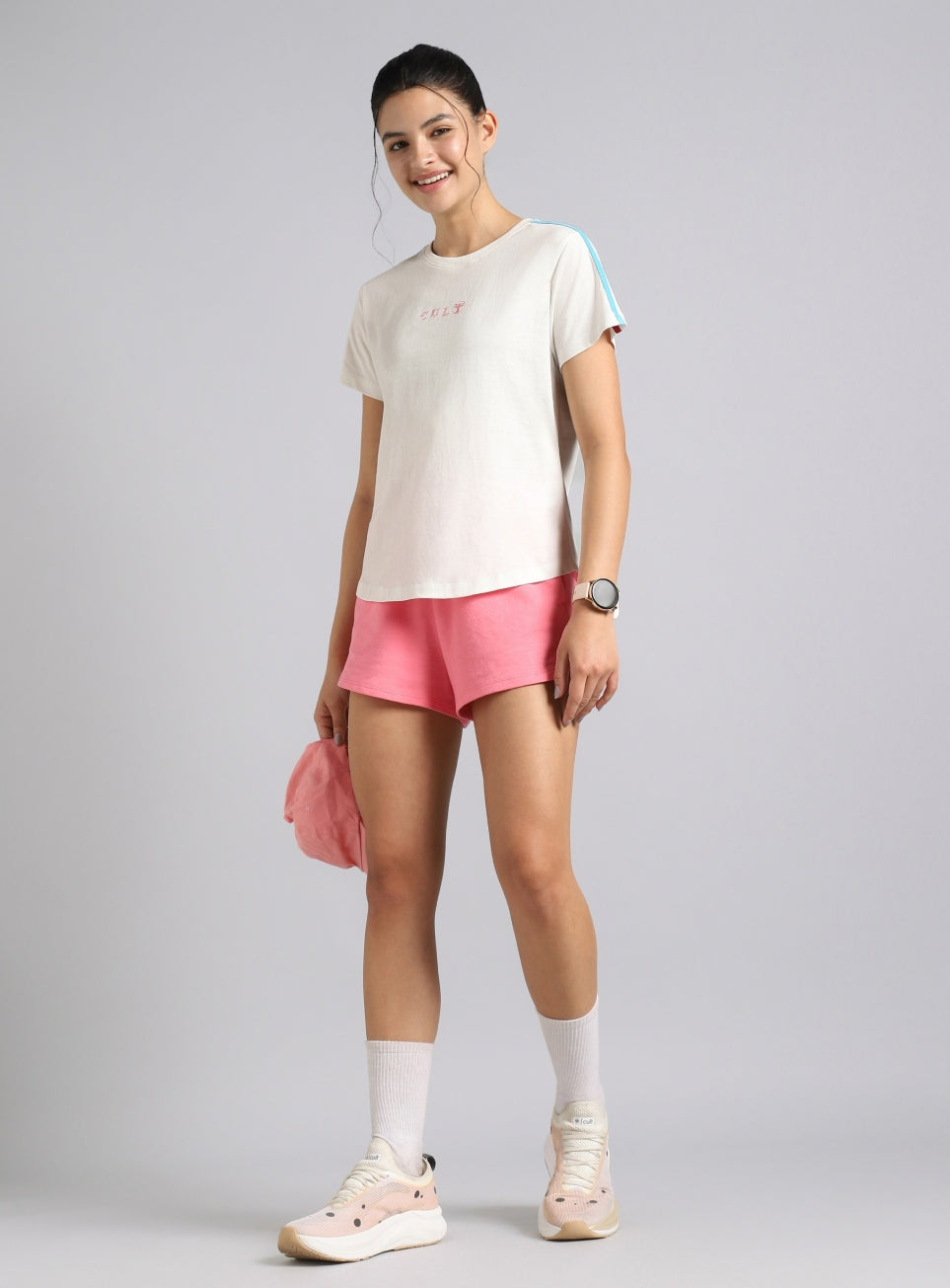 Women's White Sporty T-shirt