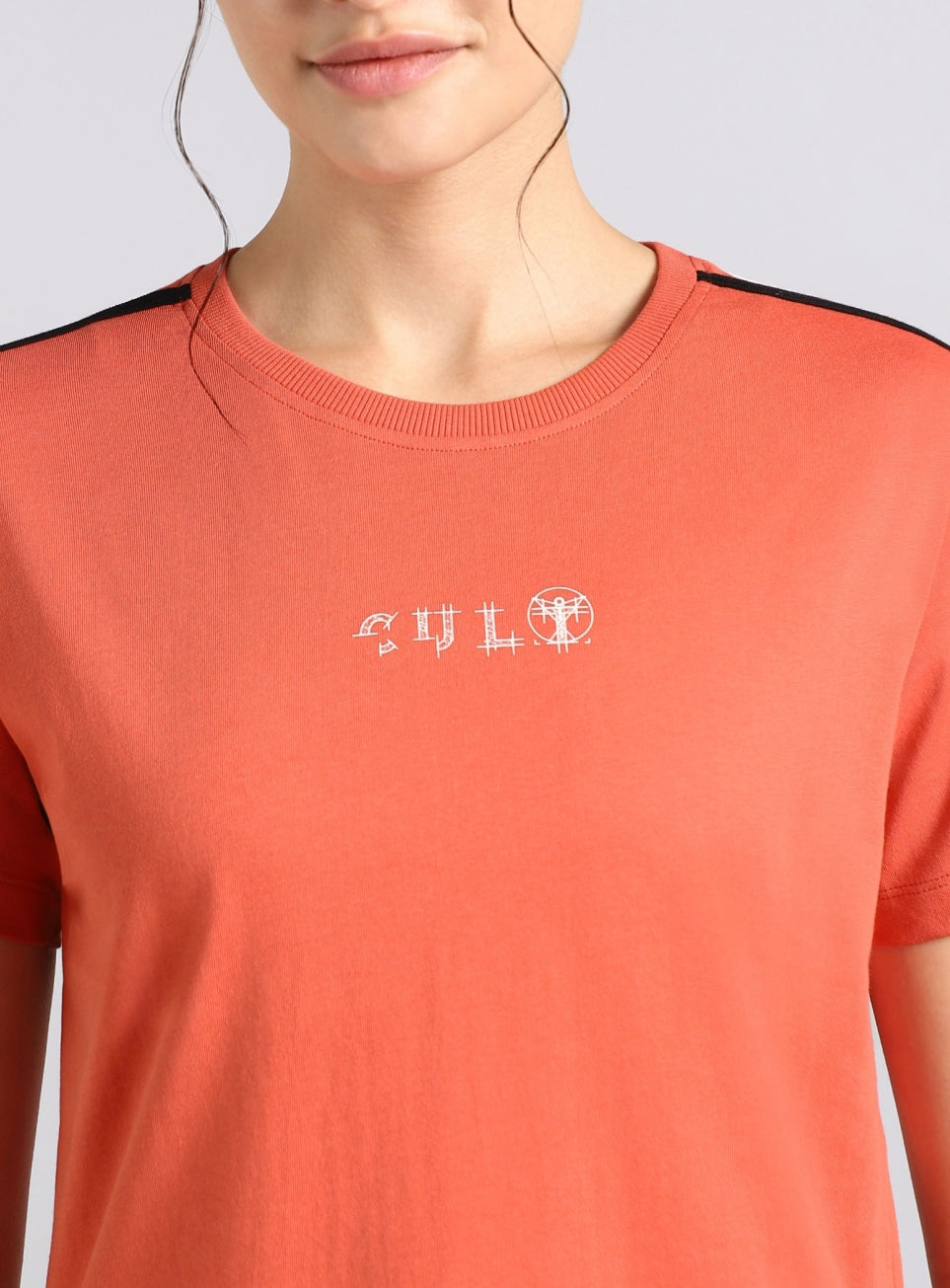 Women's Orange Sporty T-shirt